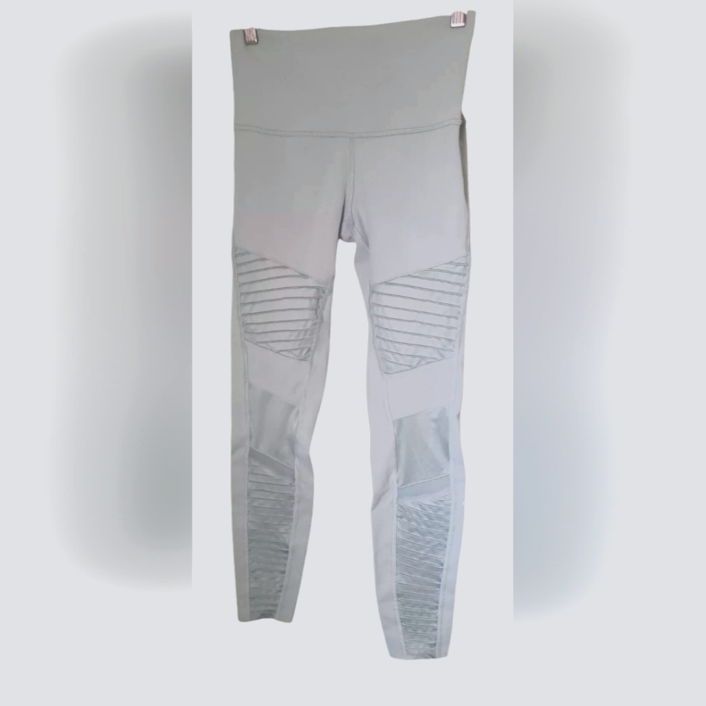 Alo Yoga High Waist Moto Legging in Lavender Beige Light Purple - Pink Small - Picture 9 of 9